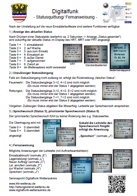 Statusquittung und Fernanweisung